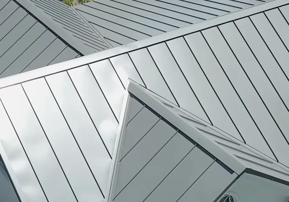 standing seam drone shot